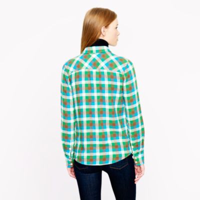 Boy shirt in kelly green plaid