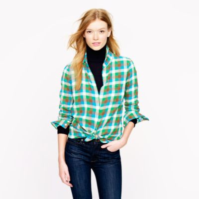 Boy shirt in kelly green plaid