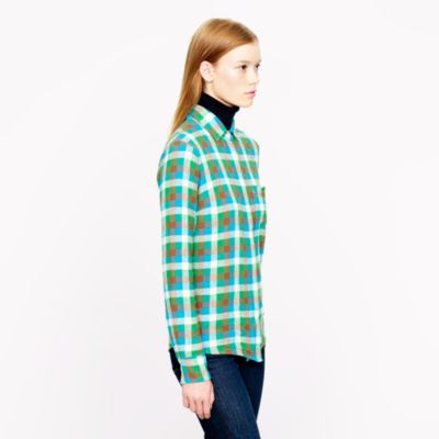 Boy shirt in kelly green plaid