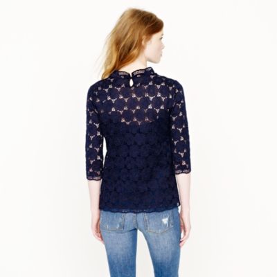 Lustre lace mockneck tee