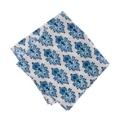 Cotton vintage print pocket square