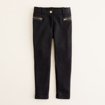 Girls' skinny stretch moto pant