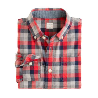 Boys' heather plaid shirt