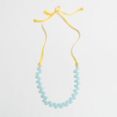 Factory girls' bead cluster ribbon necklace