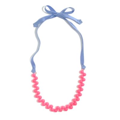 Factory girls' bead cluster ribbon necklace