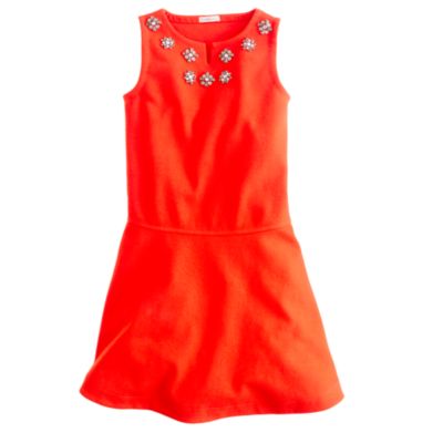 Girls' jeweled flare dress