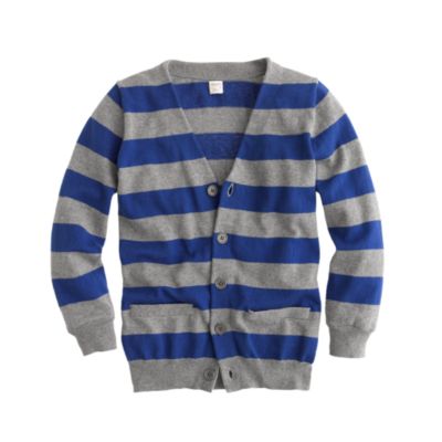 Boys' cotton-cashmere stripe cardigan