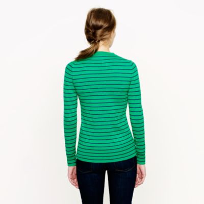 Cotton V-neck sweater in stripe