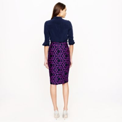 No. 2 pencil skirt in geometric print