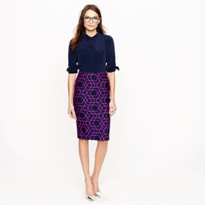 No. 2 pencil skirt in geometric print