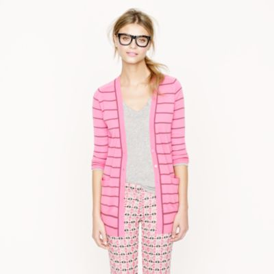 Classic merino long cardigan in stripe