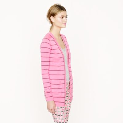 Classic merino long cardigan in stripe