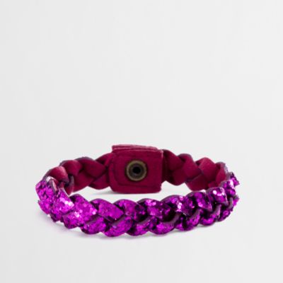 Factory girls' glitter braided bracelet