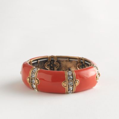 Factory stretch dotted crystal-stripe bracelet