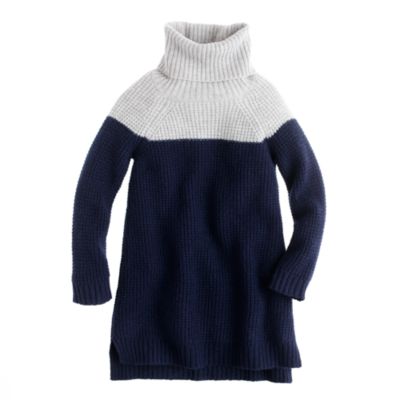 Girls' colorblock lambswool tunic