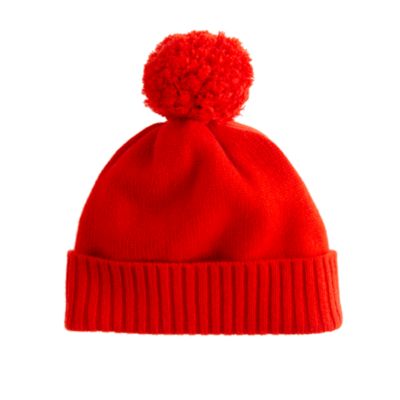 Girls' cashmere solid hat
