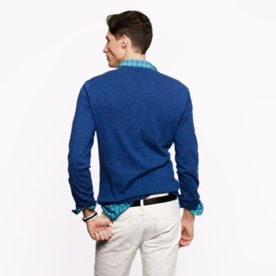 Tall cotton-cashmere V-neck sweater