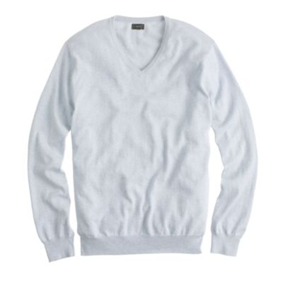 Tall cotton-cashmere V-neck sweater