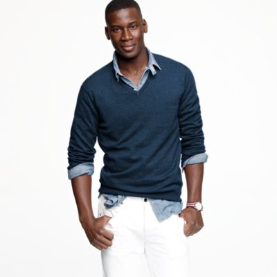 Cotton-cashmere V-neck sweater