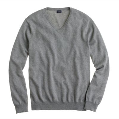 Tall cotton-cashmere V-neck sweater