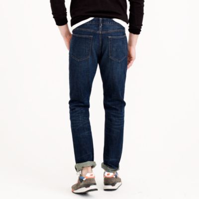 Slim-straight jean in dark worn wash