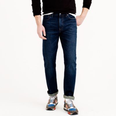 Slim-straight jean in dark worn wash
