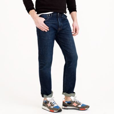Slim-straight jean in dark worn wash