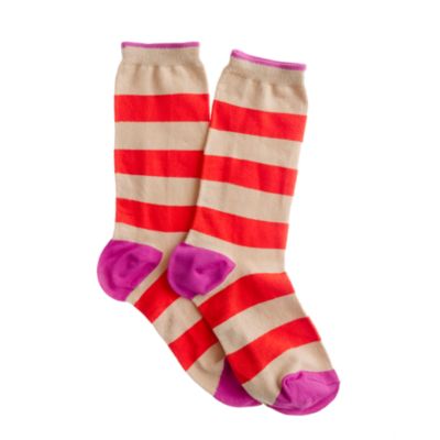 Wide stripe trouser socks