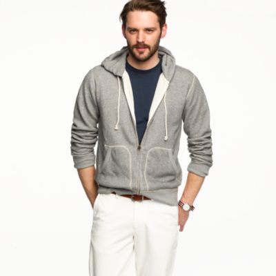 Marled fleece full-zip hoodie