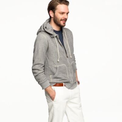 Marled fleece full-zip hoodie