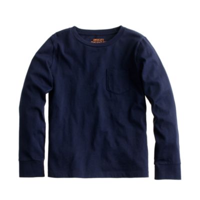 Boys' long-sleeve jersey pocket tee
