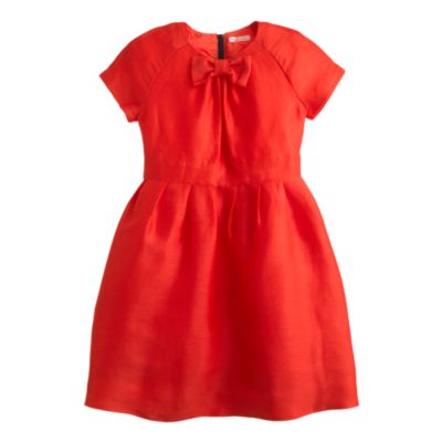 Girls' silk-linen flame dress