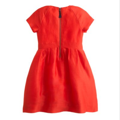 Girls' silk-linen flame dress