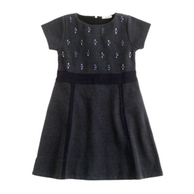 Girls' embellished ponte dress
