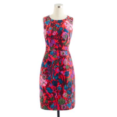 Flame floral jacquard dress
