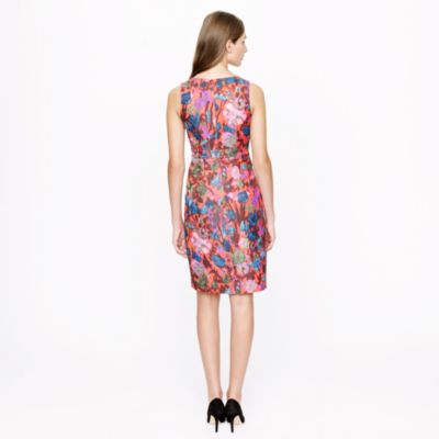 Flame floral jacquard dress