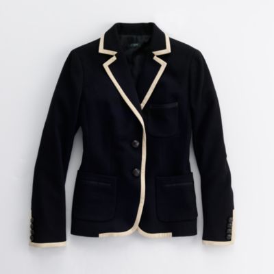 Factory wool herringbone professor blazer