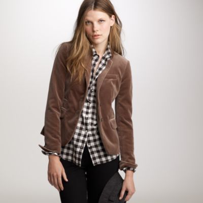 Petite schoolboy blazer in velvet