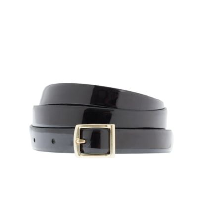 Patent leather square-buckle belt