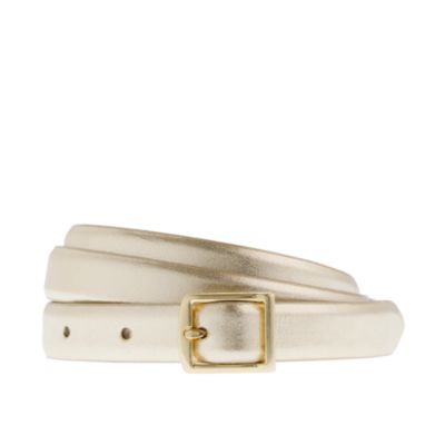 Patent leather square-buckle belt