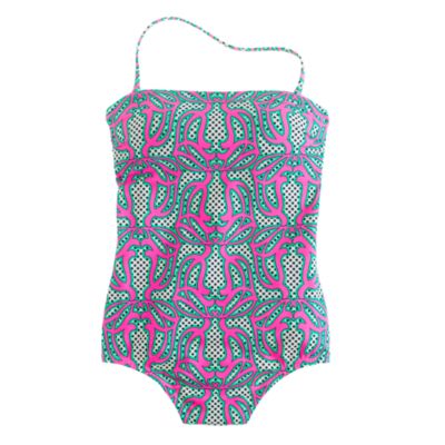 Bandeau tank in neon swirl print