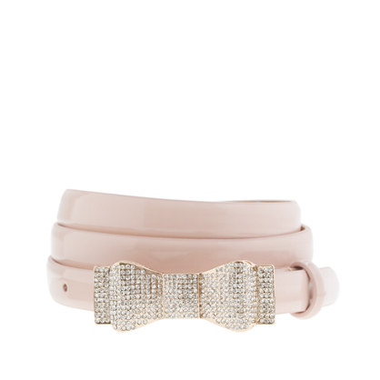 Refined crystal-bow buckle belt