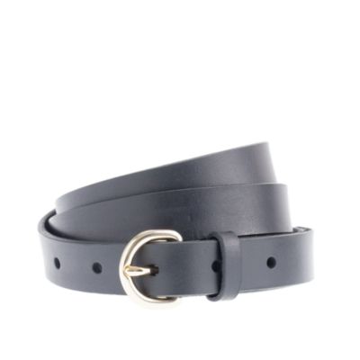 Leather round-buckle belt
