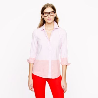 Boy shirt in colorblock oxford   shirts   Womens size 16   J.Crew