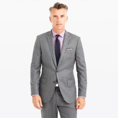 Ludlow suit jacket with double vent in Italian wool flannel