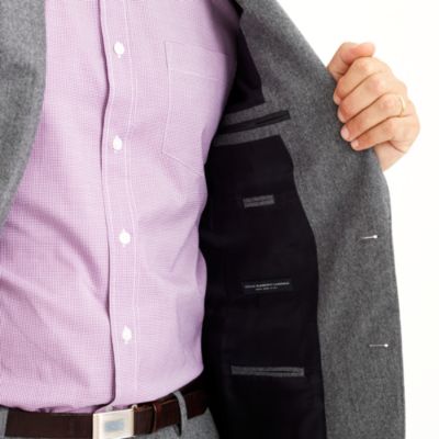 Ludlow suit jacket with double vent in Italian wool flannel