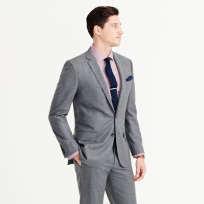 Ludlow suit jacket with double vent in Italian wool flannel
