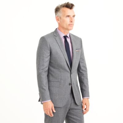 Ludlow suit jacket with double vent in Italian wool flannel