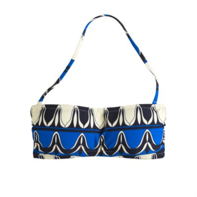 Bandeau top in scroll print