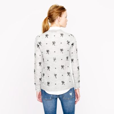 Sequin bow cardigan